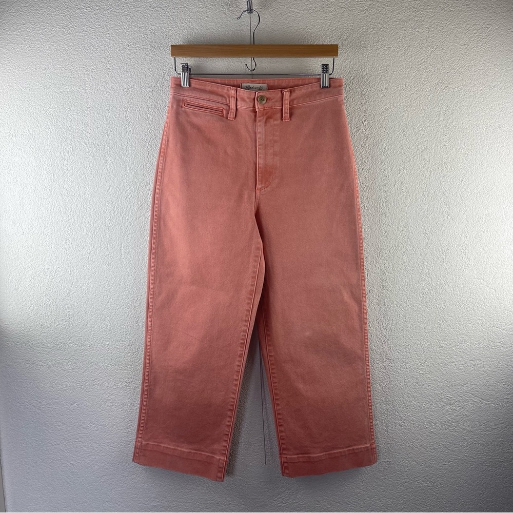 Madewell l 27 High Rise Wide Leg Cropped Summer Salmon Jeans Pants